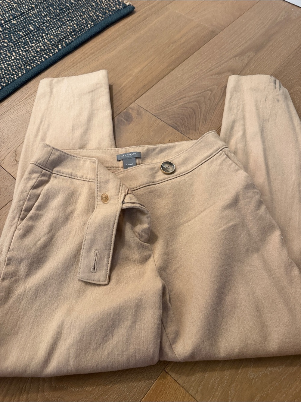 Ann Taylor Factory Beige/Tan High-Rise Trousers